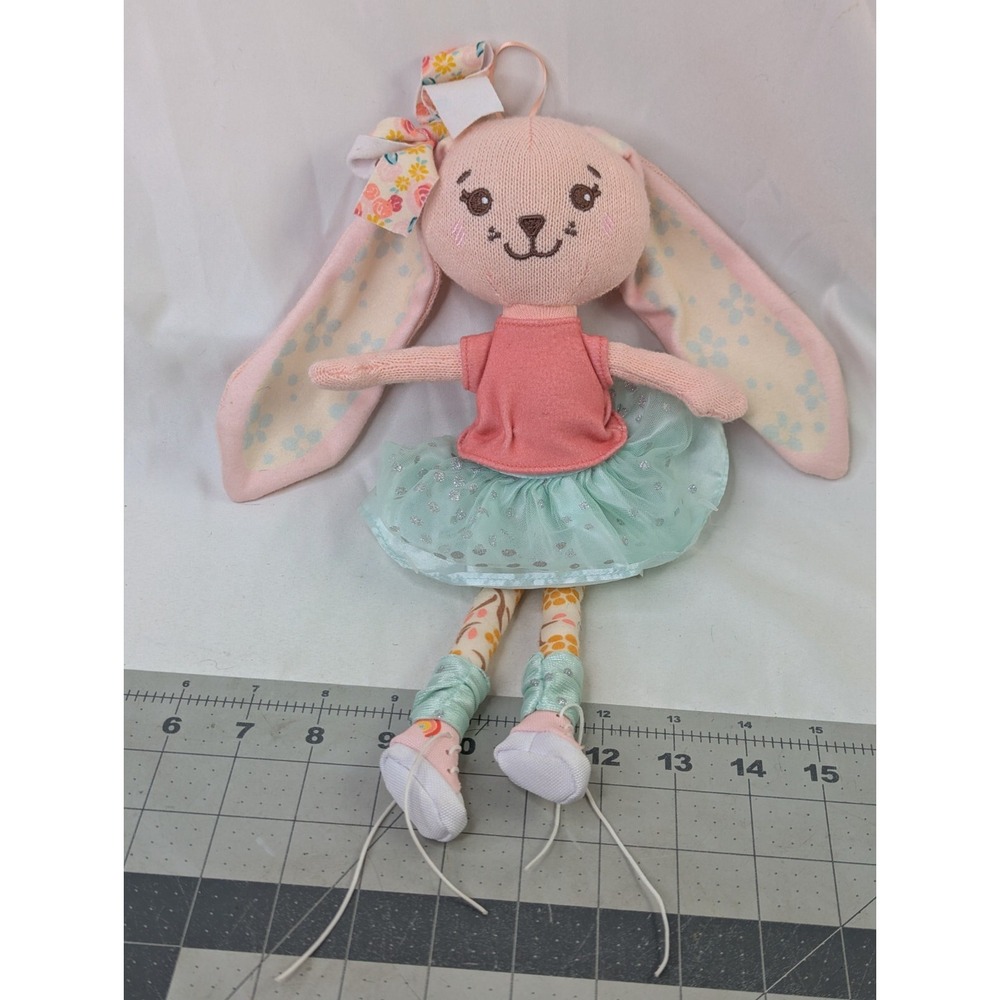Sunny‎ Days Knit Rabbit Plush Dress 13 Inch Stuffed Animal Toy